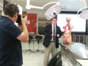 Alex Wakeford filming Dr John Cryan, Professor & Chair, Department of Anatomy & Neuroscience, APC Microbiome Institute, University College Cork